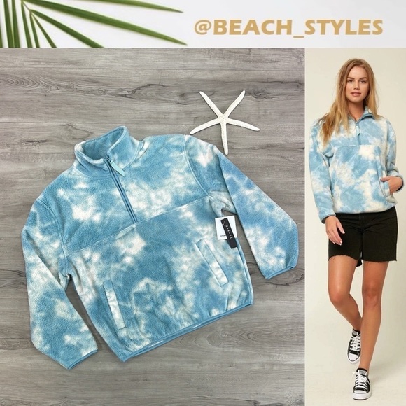 🔆O’NEILL🔆 LUCIE TIE DYE FLEECE SWEATSHIRT SWEATER JACKET - Picture 1 of 13